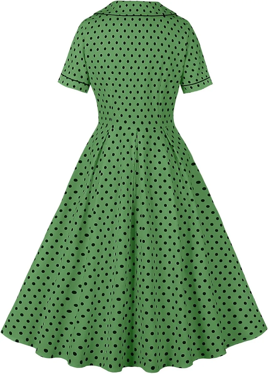 Wellwits Women's Polka Dots 1950s Vintage Blazer Cocktail Dress