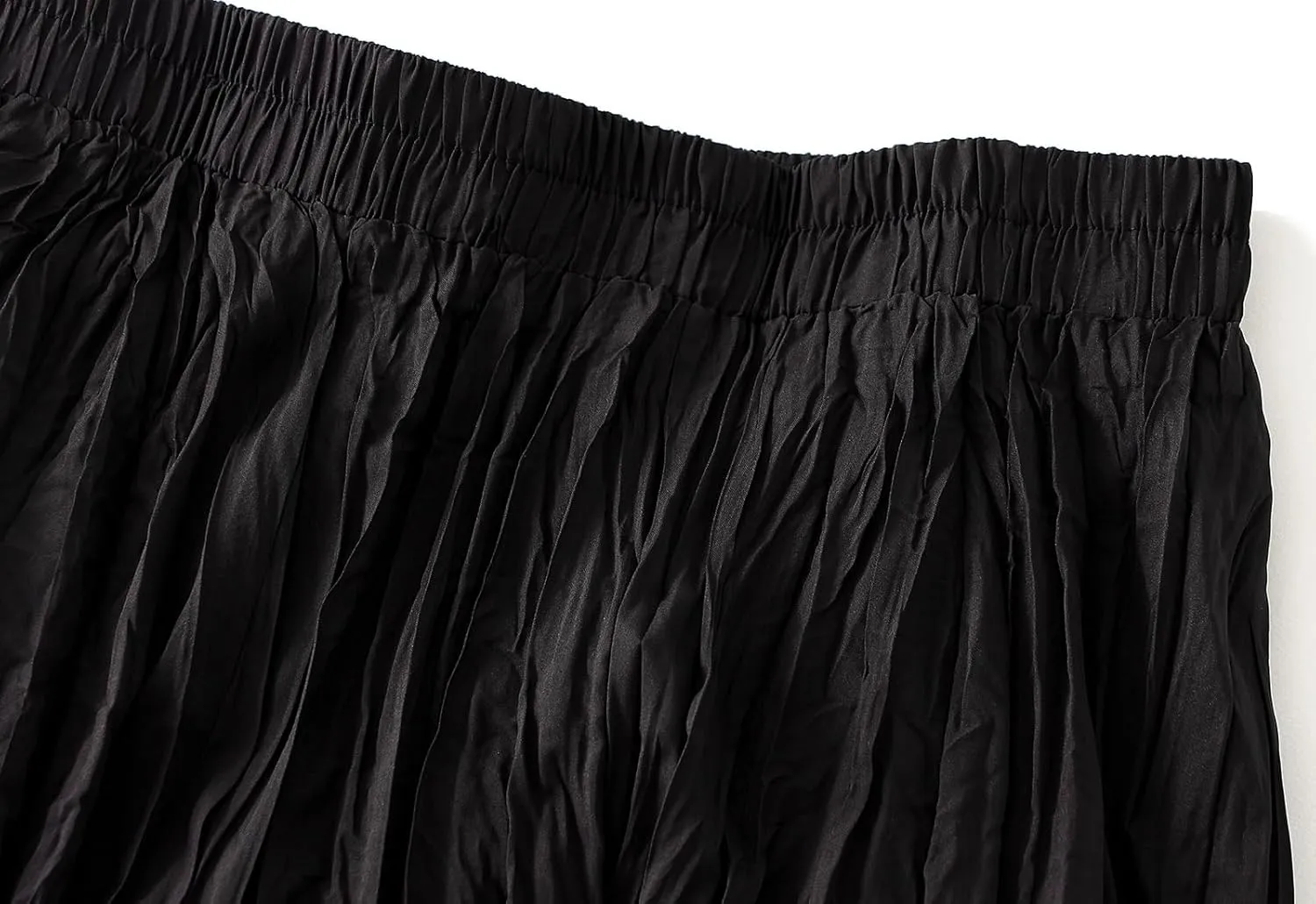 Wellwits Women's Ruched Pleated A Line Midi Skirt