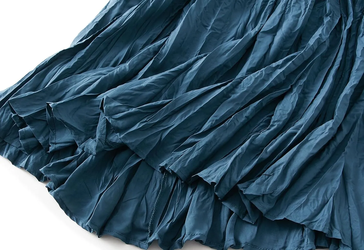 Wellwits Women's Ruched Pleated A Line Midi Skirt