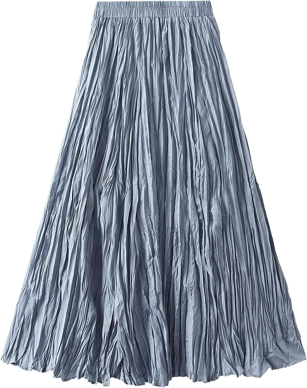 Wellwits Women's Ruched Pleated A Line Midi Skirt