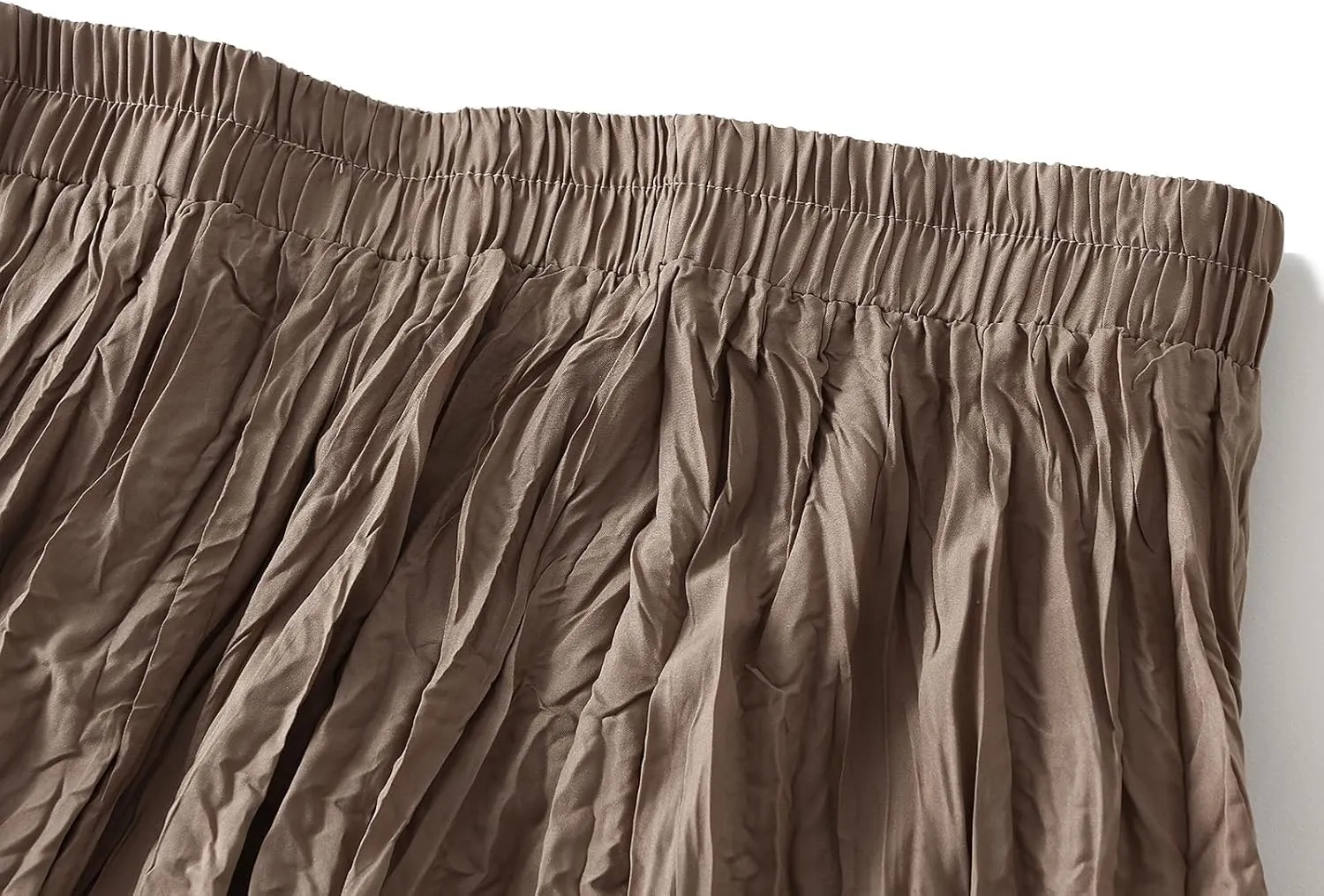 Wellwits Women's Ruched Pleated A Line Midi Skirt