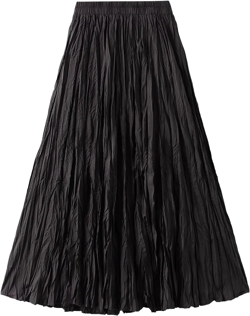 Wellwits Women's Ruched Pleated A Line Midi Skirt