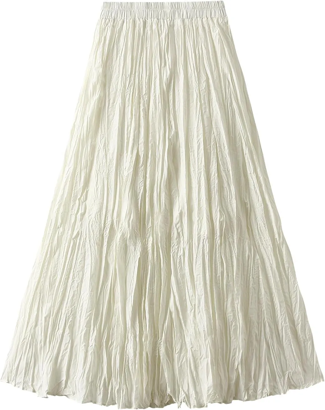 Wellwits Women's Ruched Pleated A Line Midi Skirt