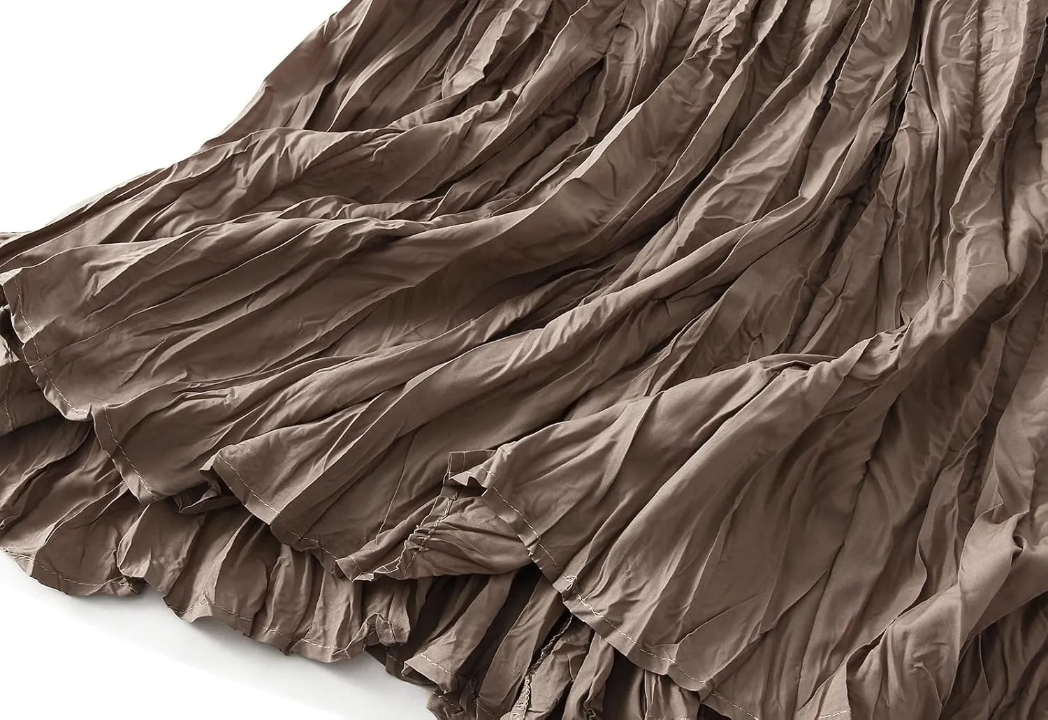 Wellwits Women's Ruched Pleated A Line Midi Skirt