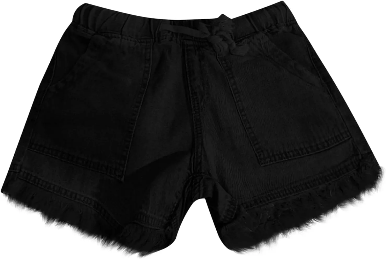 Women Denim Shorts 3 Inch Inseam Casual Summer Elastic High Waisted Jeans Frayed Raw Hem Jean Shorts with Pockets
