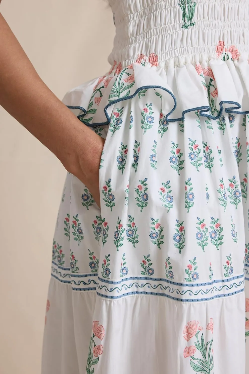 Women Floral Graphic Maxi Dress Square Neck Spaghetti Strap A-line Flowy Sundress Casual Long Beach Dress