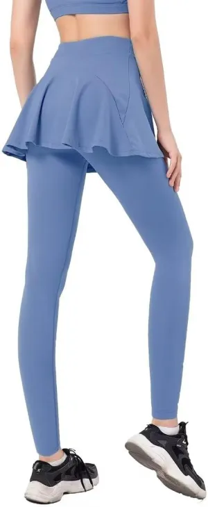 Women Tennis Skirted Leggings with Pockets Athletic Pleated Skirts with Leggings Workout Active Golf Skort