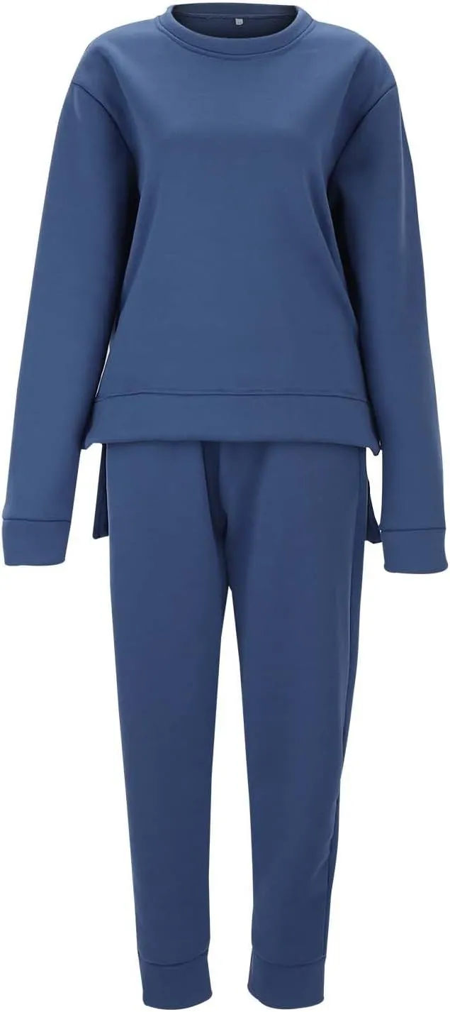 Women's 2 Piece Outfits Long Sleeve Crewneck Comfy Loungewear Jogger Sweatsuit Sets Sweatsuits