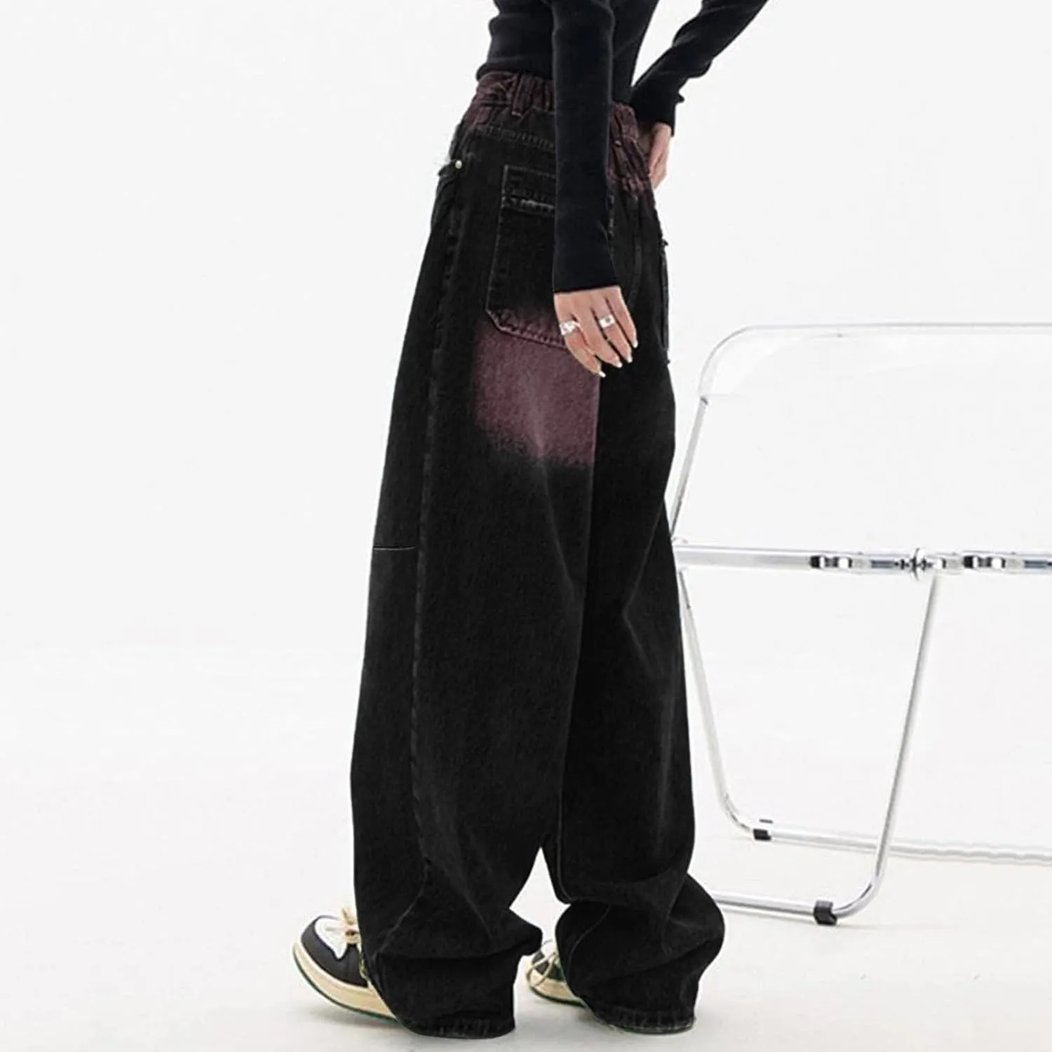 Women's Baggy Jeans Straight Wide Leg Vintage Boyfriends High Waisted Denim Pants Casual Streetwear Loose Trousers