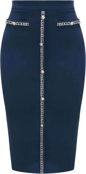Women's Bodycon Pencil Skirt High Waist Stretchy Knee Length Office Work Skirts