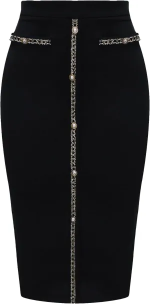 Women's Bodycon Pencil Skirt High Waist Stretchy Knee Length Office Work Skirts
