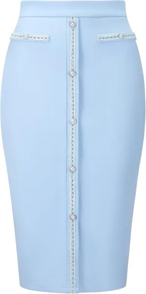 Women's Bodycon Pencil Skirt High Waist Stretchy Knee Length Office Work Skirts