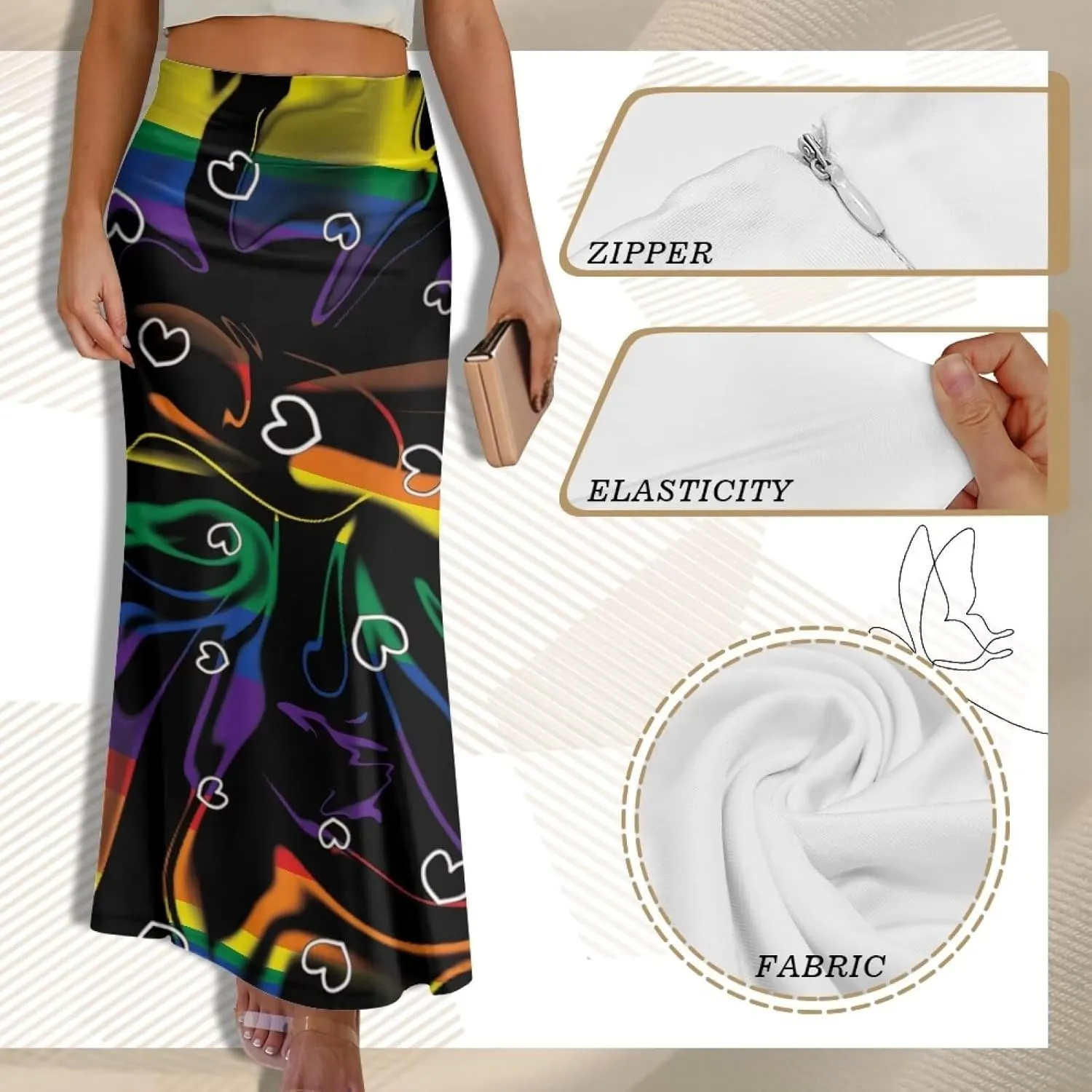 Women's Elastic High Waisted Maxi Skirt Trendy Fall Flared A-Line Midi Skirt Casual Formal Work Skirts