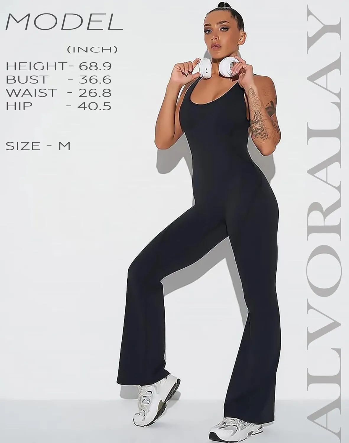 Women's Flare Jumpsuit with Tummy Control  Sleeveless, Backless, Soft Stretchy Fabric, Elegant One-Piece