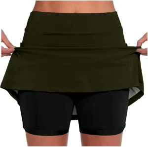 Women's Golf Skirts Skort High Waisted Stretchy Tennis Skirt Short Athletic Casual Tennis Skirt Workout Running