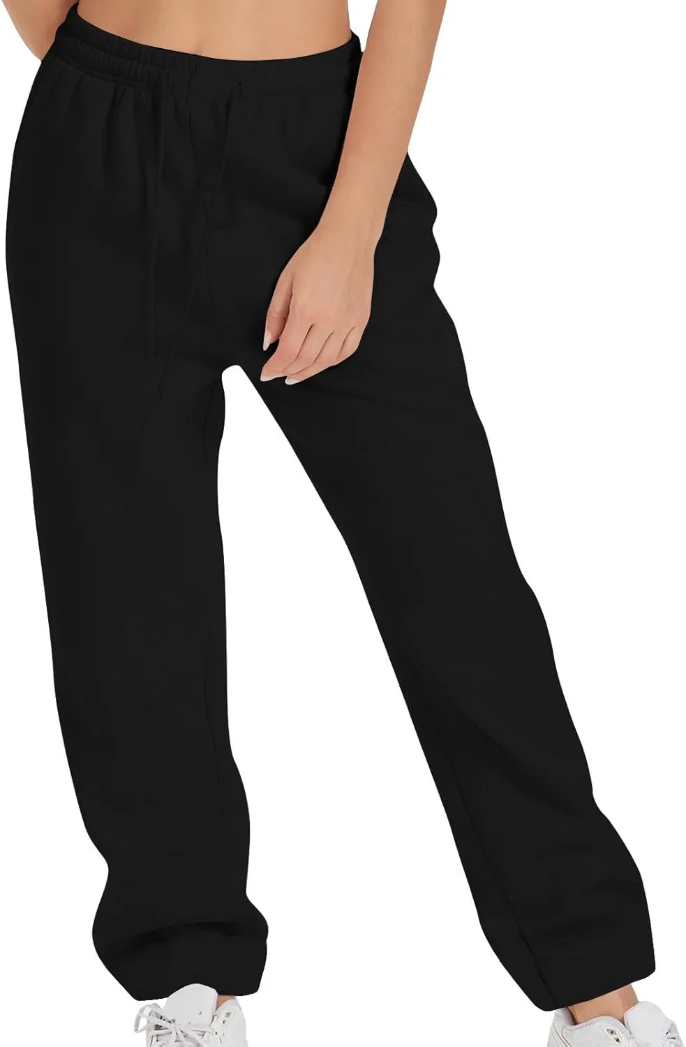 Womens High Waisted Drawstring Waist Wide Leg Sweatpants with Pockets Yoga Workout Casual Athletic Trousers Pants