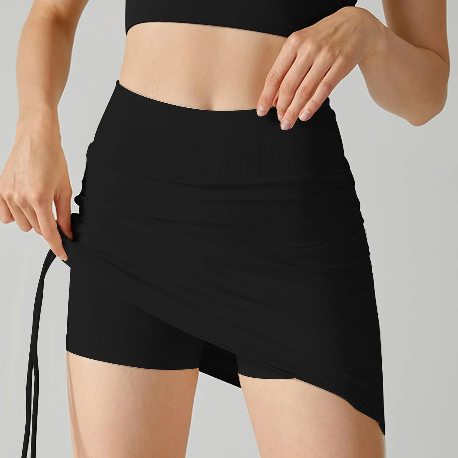 Womens Pencil Skirts Athletic High Waist Tie Knot Bodycon Tennis Skorts Casual Yoga Mini Work Skirts Fitness Clothes