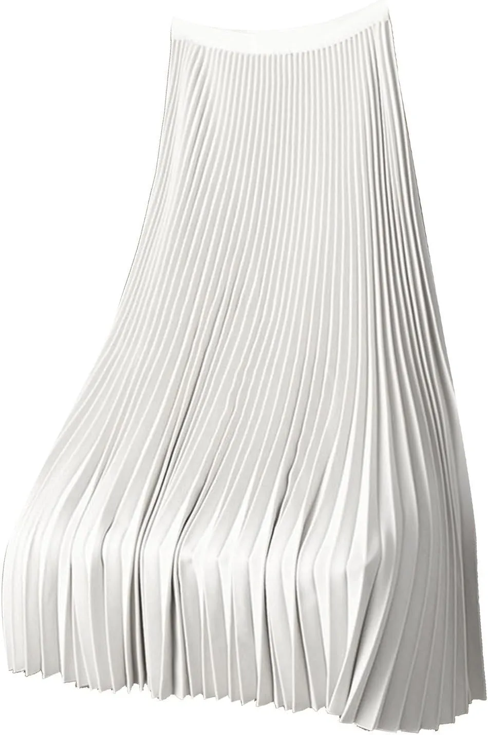 Women's Pleated Skirt Satin Metallic Shiny Flare Flowy Swing A-Line Skirt Summer Casual Solid High Waist Plus Size Midi Skirt