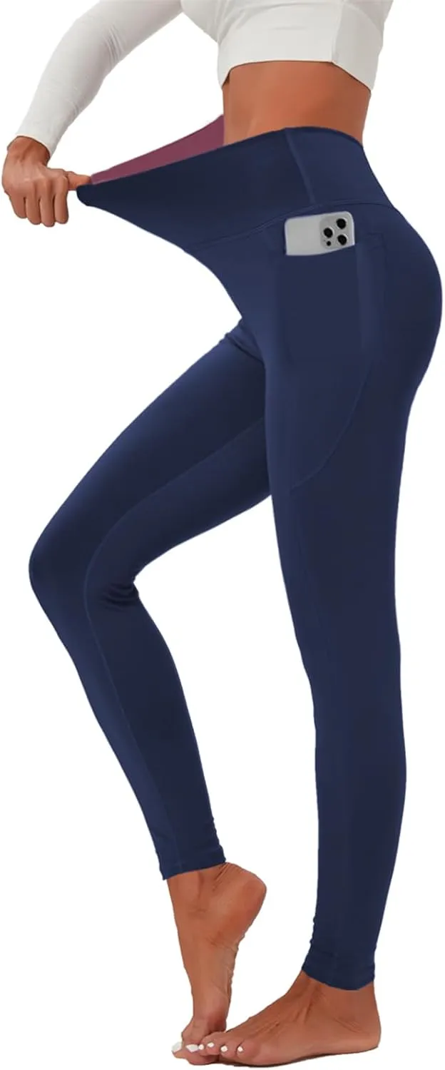 Womens Yoga Pants High Waisted Tummy Control Yoga Leggings Workout Leggings with Pockets Running Gym
