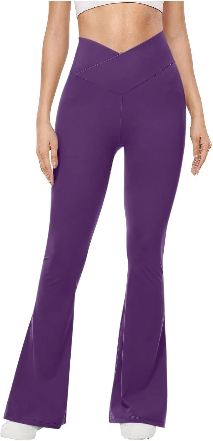 Workout Leggings for Women High Waisted Stripe Solid Color Tight Elastic Yoga Pants Yoga Pants Packs Work Out