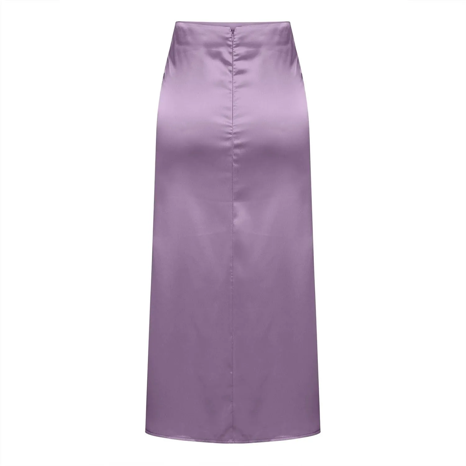 Xiaojmake Satin Skirts for Women Trendy High Waisted Waistband Flared Casual A Line Midi Skirt Zipper Elegant Work Skirts