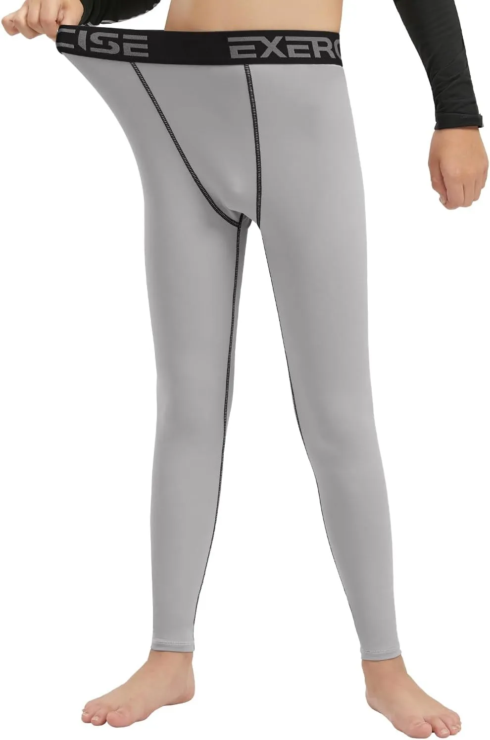 Youth Boys' Compression Leggings Pants Tights for Sports Boys Athletic Leggings Workout Base Layer Pants
