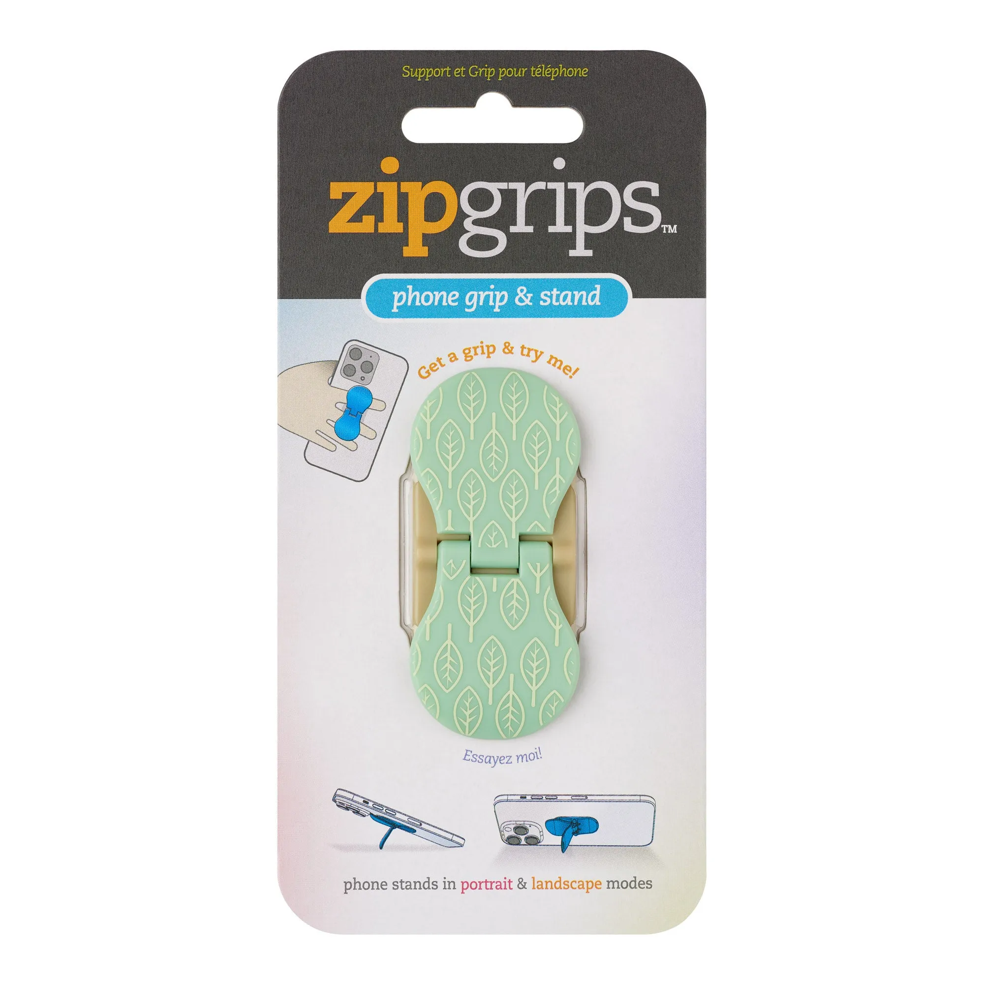 ZipGrips Phone Holder - Green Leafs